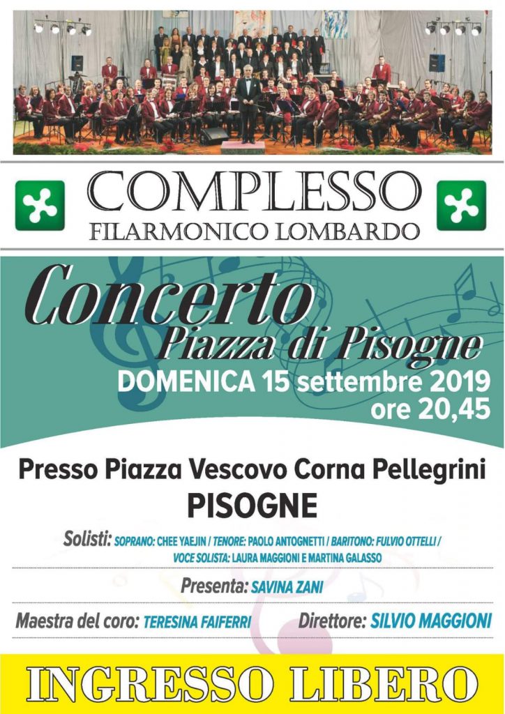 CONCERTO PISOGNE 15 SETTEMBRE 2019